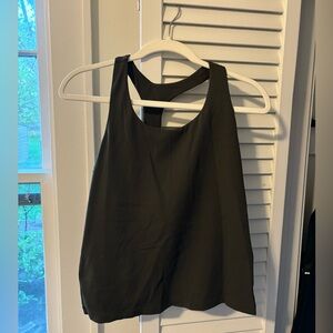 Work out tank in olive green with built in bra.